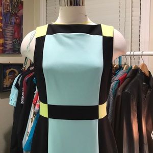 Maggy London scuba colorblock sheath dress